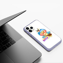 Чехол iPhone 11 Pro матовый Рисунок Лалафанфан, цвет: 3D-светло-сиреневый — фото 2