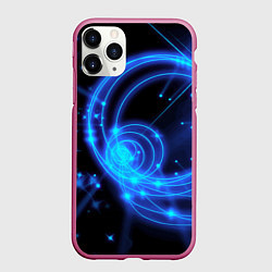 Чехол iPhone 11 Pro матовый Неоновый космос Neon space, цвет: 3D-малиновый