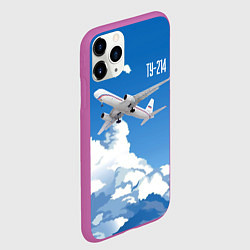 Чехол iPhone 11 Pro матовый Самолет Ту-214, цвет: 3D-фиолетовый — фото 2