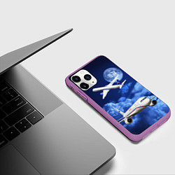 Чехол iPhone 11 Pro матовый Пассажирский самолет Ту-214, цвет: 3D-фиолетовый — фото 2