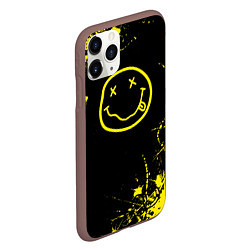 Чехол iPhone 11 Pro матовый Nirvana texture смайл, цвет: 3D-коричневый — фото 2