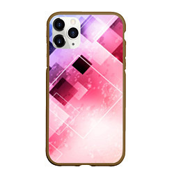 Чехол iPhone 11 Pro матовый Розово-голубая абстрактная геометрия, цвет: 3D-коричневый