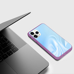 Чехол iPhone 11 Pro матовый Голубые завихрения, цвет: 3D-фиолетовый — фото 2
