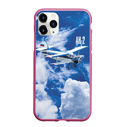 Чехол iPhone 11 Pro матовый Гражданский самолет Ан-2, цвет: 3D-малиновый