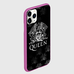 Чехол iPhone 11 Pro матовый Queen pattern, цвет: 3D-фиолетовый — фото 2