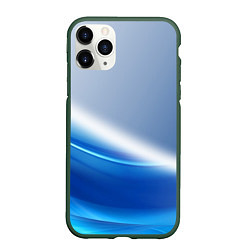 Чехол iPhone 11 Pro матовый Цифровая волна, цвет: 3D-темно-зеленый