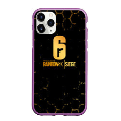 Чехол iPhone 11 Pro матовый Rainbow six siege соты, цвет: 3D-фиолетовый