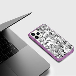 Чехол iPhone 11 Pro матовый Сага о Винланде pattern, цвет: 3D-фиолетовый — фото 2