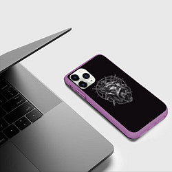 Чехол iPhone 11 Pro матовый Dark mask, цвет: 3D-фиолетовый — фото 2