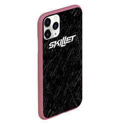Чехол iPhone 11 Pro матовый Skillet Скиллет Logotip, цвет: 3D-малиновый — фото 2