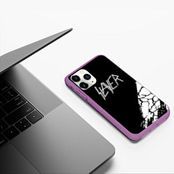 Чехол iPhone 11 Pro матовый Slayer Трещины, цвет: 3D-фиолетовый — фото 2