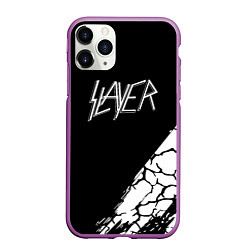 Чехол iPhone 11 Pro матовый Slayer Трещины, цвет: 3D-фиолетовый