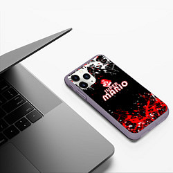 Чехол iPhone 11 Pro матовый Super mario брызги красок, цвет: 3D-серый — фото 2
