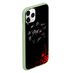Чехол iPhone 11 Pro матовый Stray kids Автографы, цвет: 3D-салатовый — фото 2