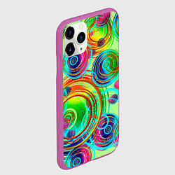 Чехол iPhone 11 Pro матовый ЦВЕТНЫЕ ПУЗЫРИ, цвет: 3D-фиолетовый — фото 2
