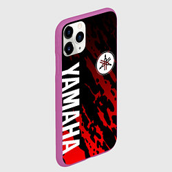 Чехол iPhone 11 Pro матовый Yamaha - Красные пятна, цвет: 3D-фиолетовый — фото 2