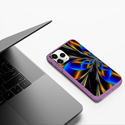 Чехол iPhone 11 Pro матовый Neon vanguard pattern Fashion 2023, цвет: 3D-фиолетовый — фото 2