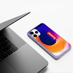 Чехол iPhone 11 Pro матовый Цветная волна Summer, цвет: 3D-светло-сиреневый — фото 2