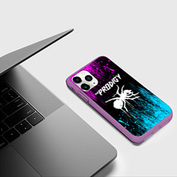 Чехол iPhone 11 Pro матовый The prodigy neon, цвет: 3D-фиолетовый — фото 2