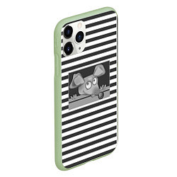 Чехол iPhone 11 Pro матовый Веселая крыса, цвет: 3D-салатовый — фото 2