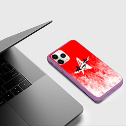 Чехол iPhone 11 Pro матовый Алиса пламя, цвет: 3D-фиолетовый — фото 2