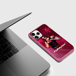 Чехол iPhone 11 Pro матовый Love Johnny, цвет: 3D-малиновый — фото 2