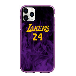 Чехол iPhone 11 Pro матовый Lakers 24 фиолетовое пламя, цвет: 3D-фиолетовый