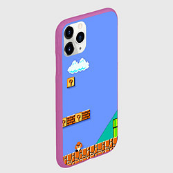Чехол iPhone 11 Pro матовый Марио дизайн, цвет: 3D-фиолетовый — фото 2