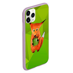 Чехол iPhone 11 Pro матовый Лисенок с подарком, цвет: 3D-сиреневый — фото 2