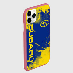 Чехол iPhone 11 Pro матовый SUBARU - СУБАРУ БРЫЗКИ КЛАССИЧЕСКИЕ, цвет: 3D-малиновый — фото 2