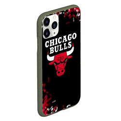 Чехол iPhone 11 Pro матовый Чикаго Буллз Chicago Bulls Огонь, цвет: 3D-темно-зеленый — фото 2