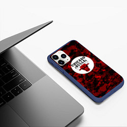 Чехол iPhone 11 Pro матовый CHICAGO BULLS ЧИКАГО БУЛЛС NBA, цвет: 3D-тёмно-синий — фото 2