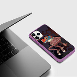 Чехол iPhone 11 Pro матовый Лягуха на стиле, цвет: 3D-фиолетовый — фото 2