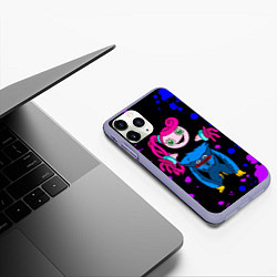 Чехол iPhone 11 Pro матовый Poppy Playtime Хагги Вагги и Мама Длинные Ноги, цвет: 3D-светло-сиреневый — фото 2