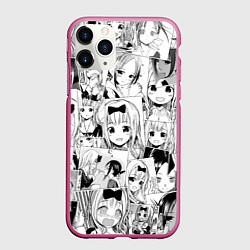 Чехол iPhone 11 Pro матовый Госпожа Кагуя паттерн, цвет: 3D-малиновый