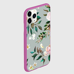 Чехол iPhone 11 Pro матовый Цветы Цветочный Букет, цвет: 3D-фиолетовый — фото 2