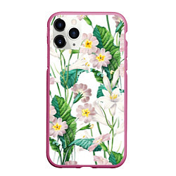 Чехол iPhone 11 Pro матовый Цветы Лилии На Белом Фоне