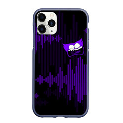 Чехол iPhone 11 Pro матовый PurpleMini Huggy WuggyPoppy Playtime, цвет: 3D-серый