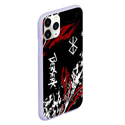 Чехол iPhone 11 Pro матовый BERSERK BLACK MASK - БЕРСЕРК ЧЁРНАЯ МАСКА, цвет: 3D-светло-сиреневый — фото 2