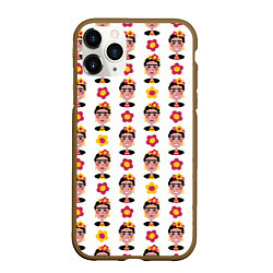 Чехол iPhone 11 Pro матовый Фрида Кало, Frida Kahlo, мексиканская вечеринка, п, цвет: 3D-коричневый