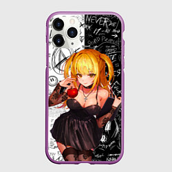 Чехол iPhone 11 Pro матовый Миса с яблоком Тетрадь смерти, цвет: 3D-фиолетовый