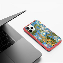 Чехол iPhone 11 Pro матовый Цветы Радужный Сад, цвет: 3D-красный — фото 2