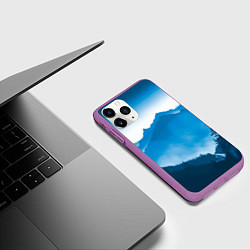 Чехол iPhone 11 Pro матовый Горы Лес, цвет: 3D-фиолетовый — фото 2