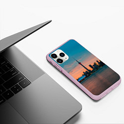 Чехол iPhone 11 Pro матовый Закат в Торонто, цвет: 3D-розовый — фото 2