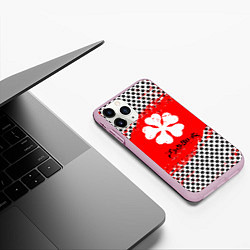 Чехол iPhone 11 Pro матовый Чёрный клевер black clover паттерн, цвет: 3D-розовый — фото 2