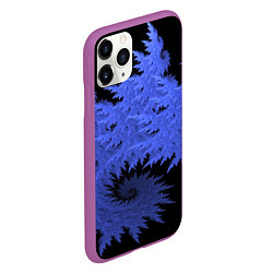 Чехол iPhone 11 Pro матовый Абстрактный морозный узор Abstract frost pattern, цвет: 3D-фиолетовый — фото 2