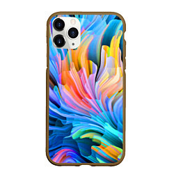 Чехол iPhone 11 Pro матовый Красочный абстрактный паттерн Лето Colorful Abstra, цвет: 3D-коричневый