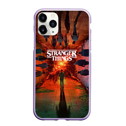 Чехол iPhone 11 Pro матовый Stranger Things 4 Измерения, цвет: 3D-светло-сиреневый