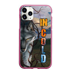 Чехол iPhone 11 Pro матовый IN COLD wolf with logo, цвет: 3D-малиновый