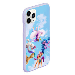 Чехол iPhone 11 Pro матовый My Little Pony летают в облаках, цвет: 3D-светло-сиреневый — фото 2